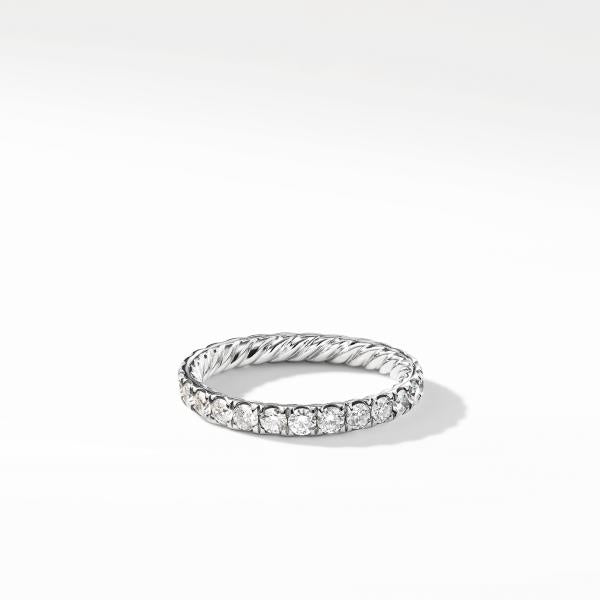 DY Eden Single Row Wedding Band with Diamonds in Platinum, 2.8mm