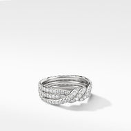 Continuance Three Row Wedding Band in Platinum with Diamonds