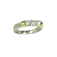 Load image into Gallery viewer, Vault Collection Ribbed 3 Stone Band
