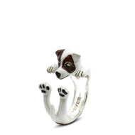 Jack Russell Silver Hug Ring